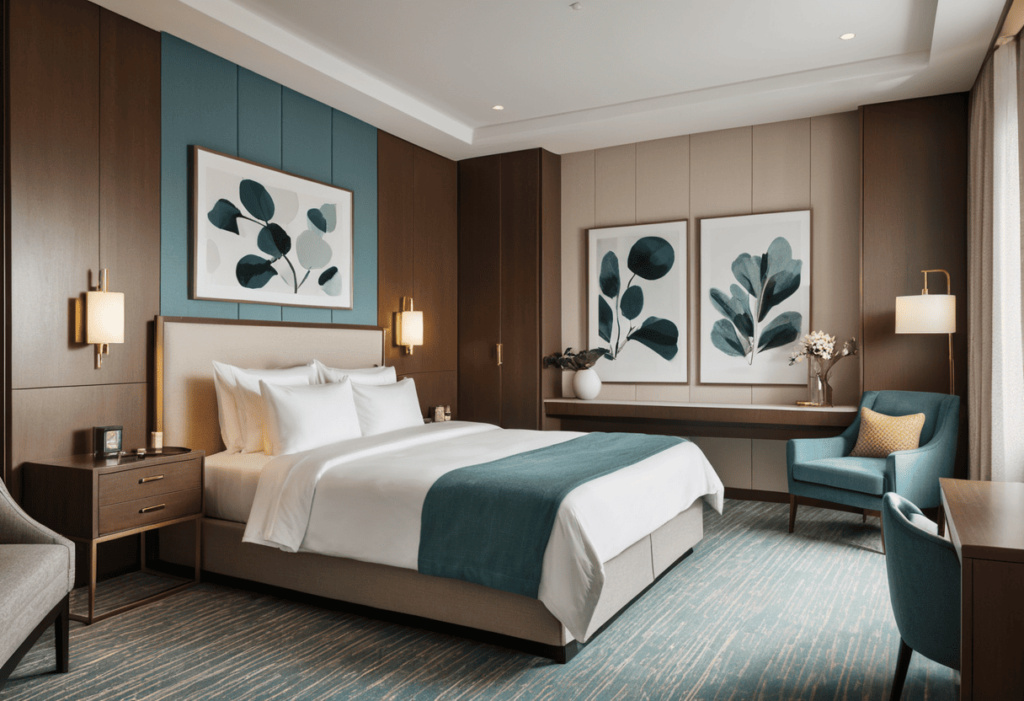 Experience in coordinating hotel interior colors for comfort and relaxation