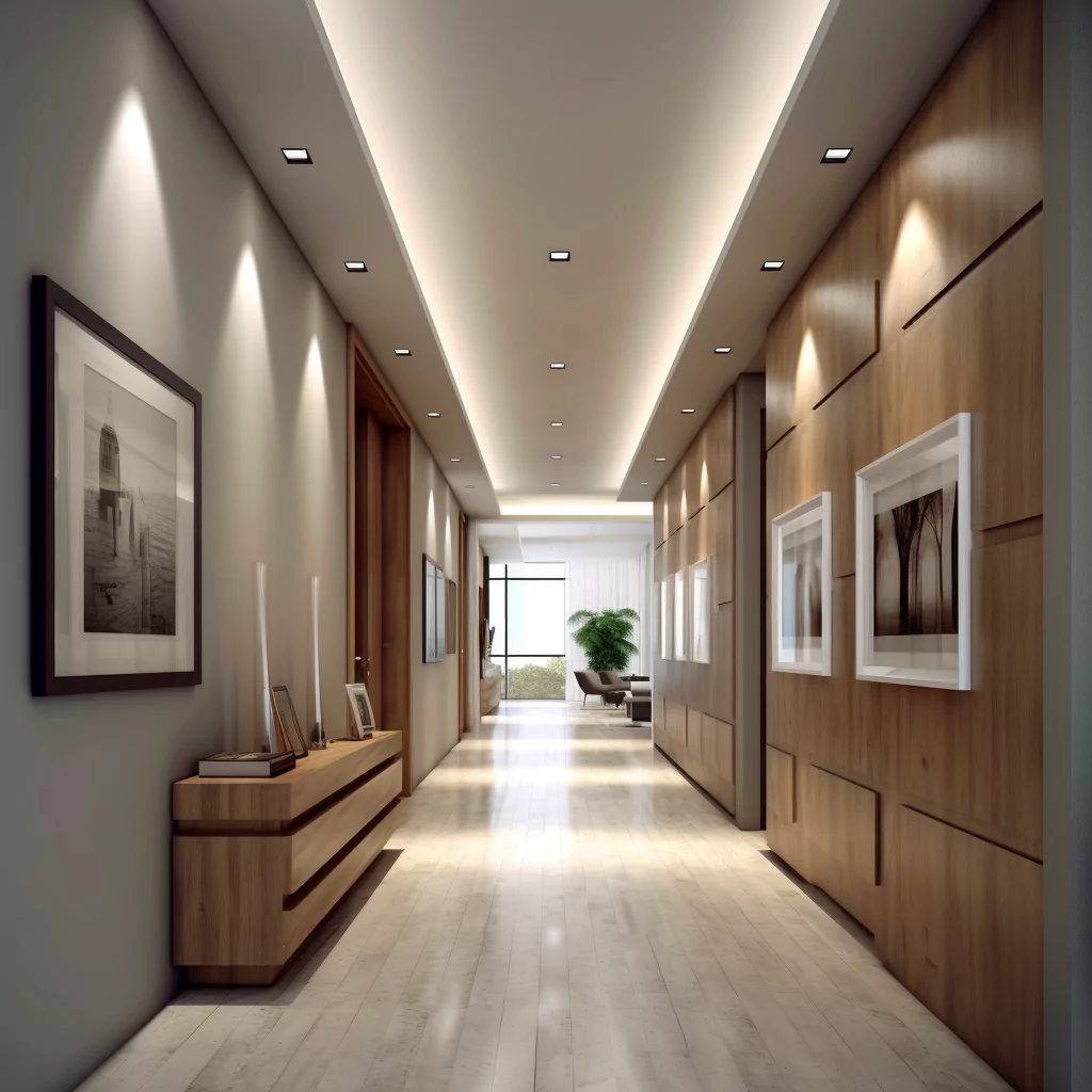 Using Cabinets and Decorative Shelving to Elevate Hotel Corridor Elegance