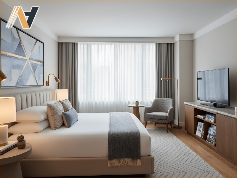 Choosing a suitable color palette for relaxing hotel rooms