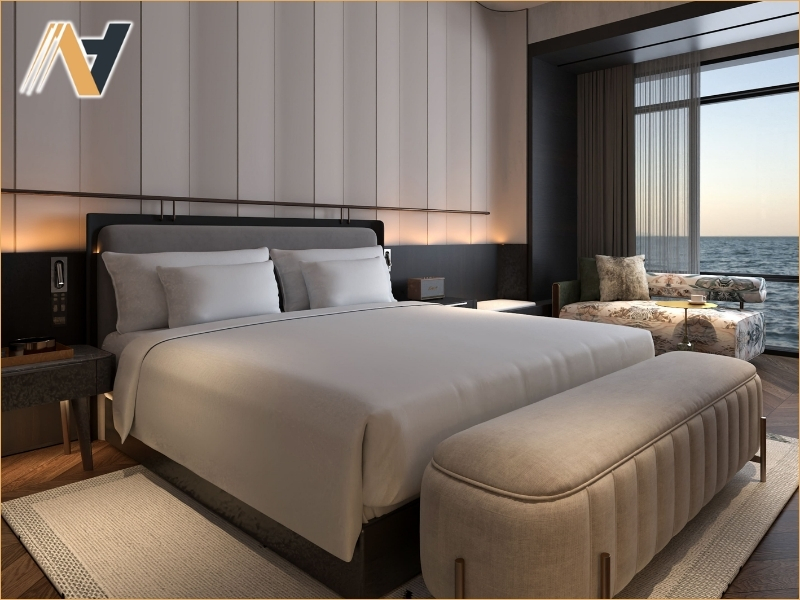 Selecting furniture dimensions for larger hotel rooms and suites